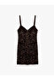 Window Detail V Neck Sleeveless Sequin Mini Evening Dress - 4