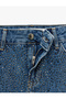 A-Line Denim Mini Skirt with Stone Detail - 6