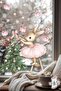 Double-Sided Cute Rabbit and Pine Tree Christmas Glass Sticker Set – 74 Pieces, Children's Room & New Year - 2
