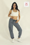 Women's Baggy Parachute Fabric Commando Pocketed Leg Clip Oversized Sweatpants