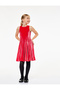 Crew Neck Sleeveless Pleated Velvet Dress