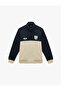 Regular Fit Printed Color Block Fleece-Lined Half Zipper Sweatshirt - 3