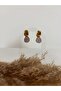 Gold Detailed Steel Earrings - 2