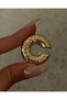 Gold Color Textured Vintage Steel Ear Cuff Earring (Single) - 2