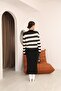 Buttoned Thick Striped Cardigan Gilet Dress Suit - 4