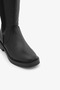 Black Genuine Leather Side Zipper Stretch Detailed Women's Below-Knee Boots - 5