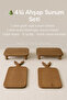 4-Piece Natural Wooden Christmas Display Set – with Deer Antlers & Standing Stand - 2