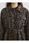 Brown Patterned Women's Cashmere Shirt Jacket from Plus-Store - 4