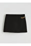Black Zippered Chain Detailed Shorts Skirt - 5