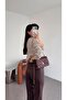 Pipe Leg Plum Leather Trousers - 2