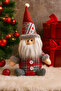 35 cm Plaid Sitting Santa Claus Figure – Decorative Christmas Plush Ornament Model - 4