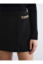 Black Zippered Chain Detailed Shorts Skirt - 3