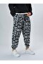 Graffiti Letter Patterned Men's Pleated Half-Shalwar with Elasticated Cuffs and Pockets, Loose Hippie Bohemian Shalwar - 7