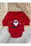 New Year's Day Santa Claus Printed Cotton Long Sleeve Snap Fastener Baby Bodysuit Undershirt Jumpsuit