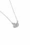 Steel Chain Silver Color Zircon Stone Swan Necklace - 2