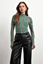 Women's Turquoise Gold Chain Leopard Patterned Finger Detailed Body - 3