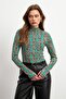 Women's Turquoise Gold Chain Leopard Patterned Finger Detailed Body - 2