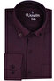 Men's Sea Urchin Color Winter Shirt - Wide Cut Collar Buttoned Flannel Model with Pockets - 4