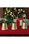 3-Piece Gold Christmas Tree Ornament with Large Bell and Wicker Rope - 2
