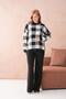 Women's Crew Neck Patterned Slit Casual Sweater Pants Two-Piece Knitwear Set - 4