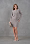Women's Crew Neck Button Closure Jacket Skirt Two-Piece Knitwear Set