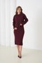 Women's Crew Neck Textured Sweater Dress Two-Piece Knitwear Set - 4