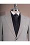 Italian Style S Slim Fit Peaked Lapel Jacket Vest Pants Suit Gray T14741 - 2