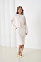 Women's Crew Neck Textured Sweater Dress Two-Piece Knitwear Set - 2