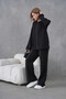 Women's Crew Neck Slit Oversized Sweater Pants Two-Piece Knitwear Set - 3