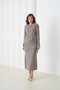 Women's Crew Neck Button Detail Patterned Jacket Skirt Two-Piece Knitwear Set - 4