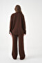 Women's V-Neck Pocket Detail Button Closure Oversized Jacket Pants Two-Piece Knitwear Set - 6