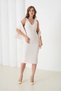 Women's Crew Neck Textured Sweater Dress Two-Piece Knitwear Set - 3
