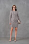Women's Crew Neck Button Closure Jacket Skirt Two-Piece Knitwear Set - 6