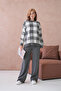 Women's Crew Neck Patterned Slit Casual Sweater Pants Two-Piece Knitwear Set - 6