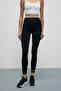 Veltren Women's Flexible and Soft Textured Contrast Piped Black Leggings - 2