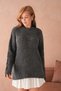 Oversized Soft Textured Crew Neck Knitwear Sweater Aw25Kz0085 - 3