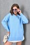 Basic Oversized Midi Length Crew Neck Knit Sweater Aw25Kz0089 - 3