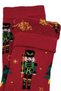 Christmas Themed 2-Piece Cotton Towel Socks Soft Christmas Patterned Burgundy Orange Socks Set in Special Gift Pouch - 7