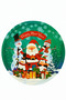 New Year Themed Penguin Patterned Green Metal Presentation Tray – Happy New Year Tray 35 cm - 2
