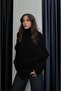 Black Asymmetrical Cut Fisherman Sweater - 2