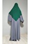 Short Length Sandy Souffle Khimar Ready to Wear Hijab Scarf Green - 2
