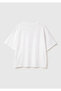 Women's White-Pink Text 100% Cotton Front Text Printed Crew Neck T-Shirt - 4
