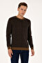 Men's Slim Fit Crew Neck Khaki Sweater 50308343-Vr027