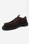 Band Brown Suede Genuine Leather Lace-Up Women's Loafer Shoes - 4