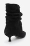 Balei Black Suede Genuine Leather Women's Short Heeled Boots - 5