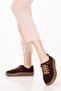 Genuine Leather Daily Comfortable Rubber Laced Casual Shoes In.525 Brown Suede - 3