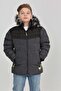 Boys' Black Thick Water-Repellent Fur Hooded Winter Coat Pattern, Stylish Warm Coat with Pockets - 5