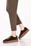 Genuine Leather Daily Comfortable Rubber Laced Casual Shoes In.525 Khaki Suede - 4