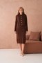 Women's Crew Neck Button Detail Textured Jacket Dress Two-Piece Knitwear Set - 2
