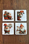Natural Stone Coaster - Christmast Clipart Printed 10X10Cm New Year Stone Coasters 498